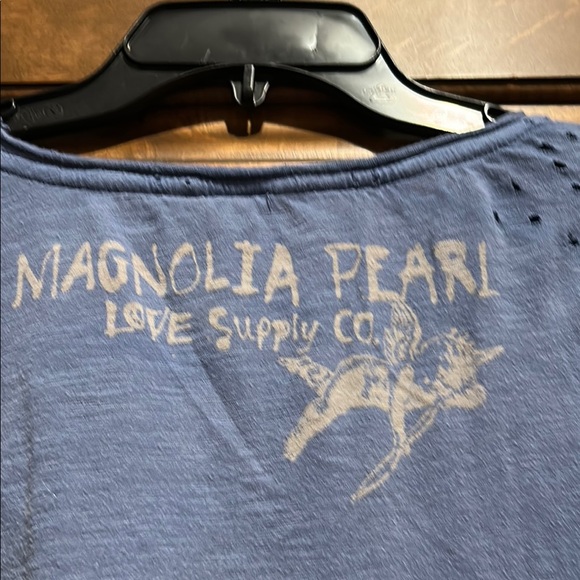 Magnolia Pearl Blue and Purple Long Sleeve Tee with Red Star - Picture 5 of 6